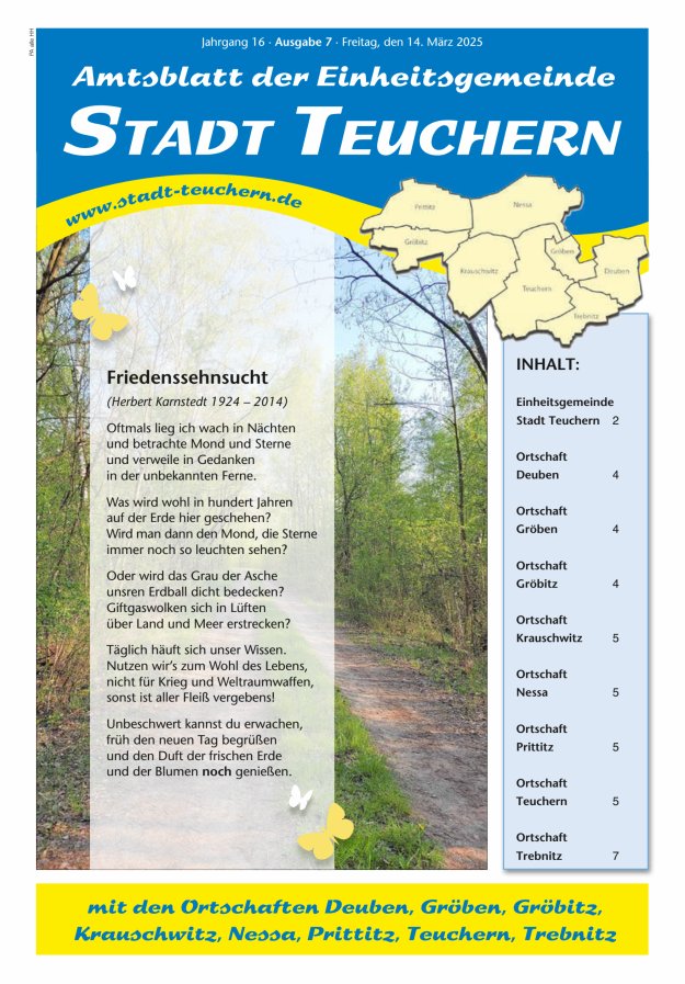 Amtsblatt der Einheitsgemeinde Stadt Teuchern Titelblatt 07/2025