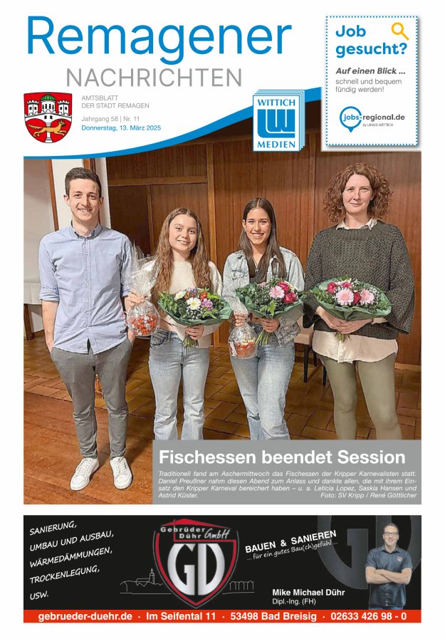 Remagener Nachrichten Titelblatt 11/2025