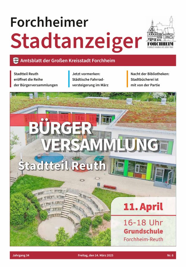 Forchheimer Stadtanzeiger Titelblatt 06/2025