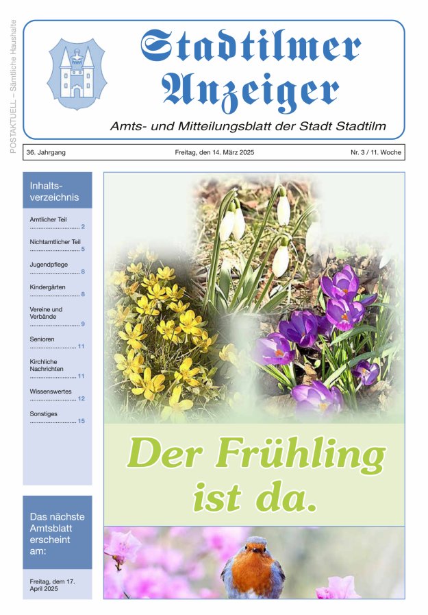 Stadtilmer Anzeiger Titelblatt 03/2025