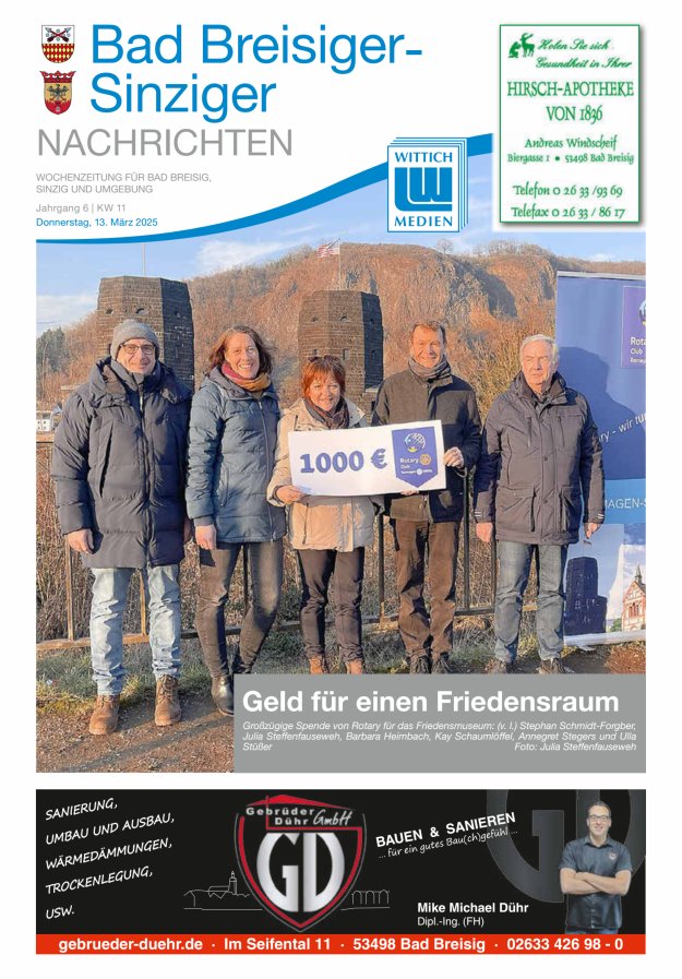 Bad Breisiger-Sinziger Nachrichten Titelblatt 11/2025