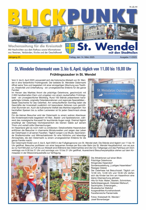 Blickpunkt St Wendel Titelblatt 11/2025