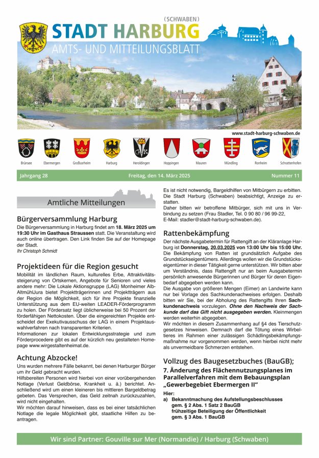 Amts- und Mitteilungsblatt der Stadt Harburg Titelblatt 11/2025