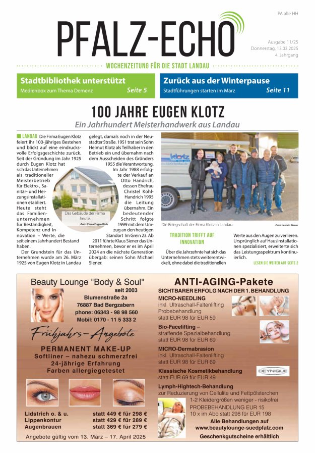 Pfalz-Echo Titelblatt 11/2025