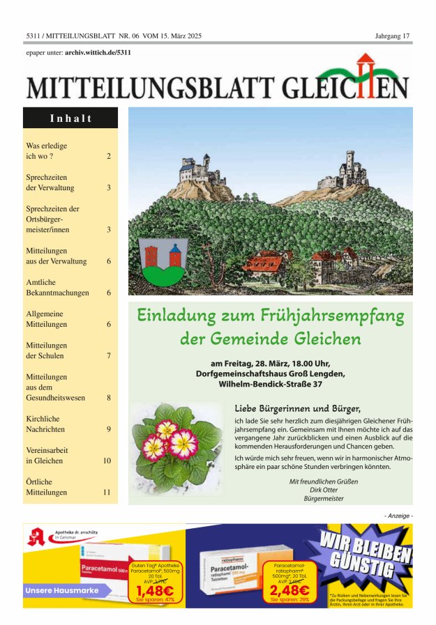 Mitteilungsblatt Gleichen Titelblatt 06/2025