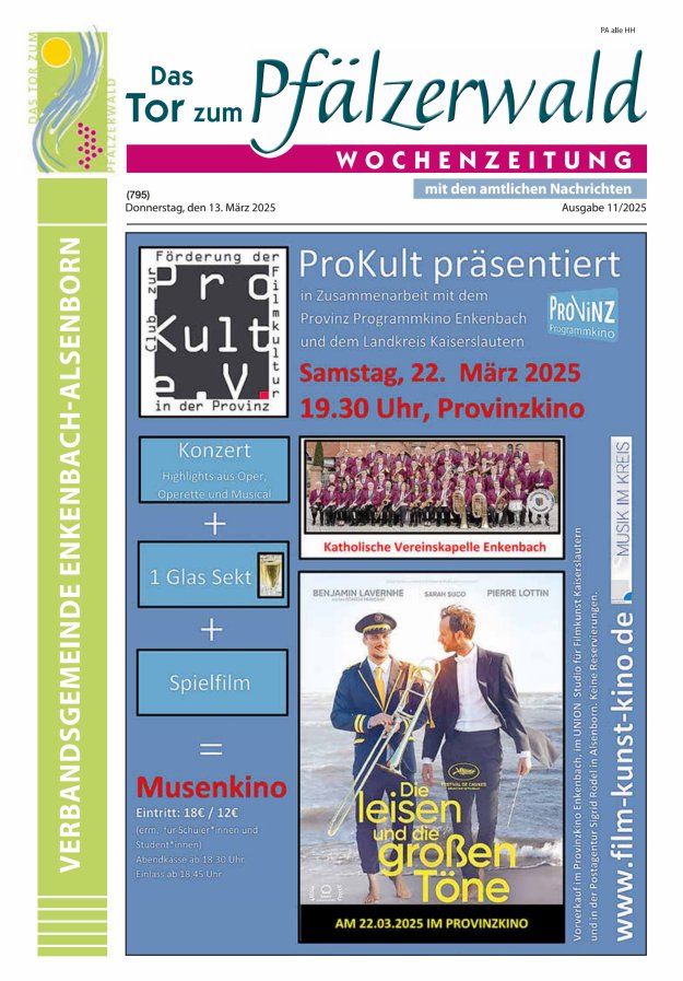 Das Tor zum Pfälzer Wald - VG Enkenbach-Alsenborn Titelblatt 11/2025