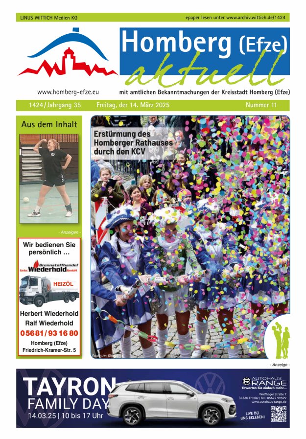 Homberg Efze aktuell Titelblatt 11/2025