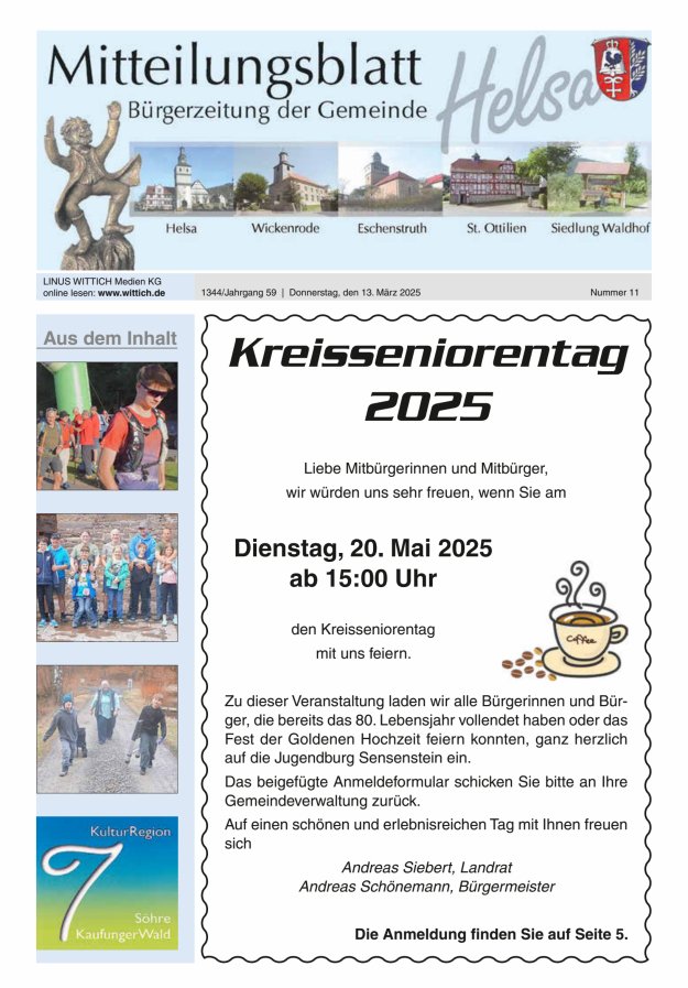 Mitteilungsblatt Helsa Titelblatt 11/2025