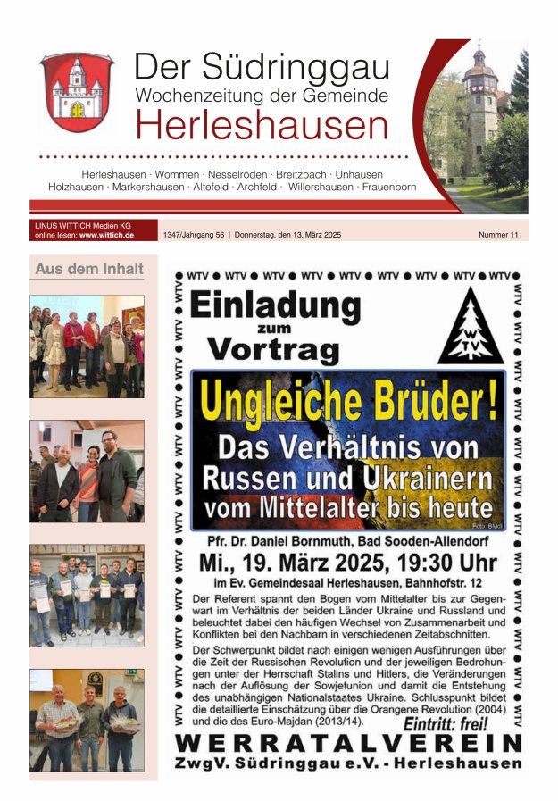 Der Südringgau Titelblatt 11/2025