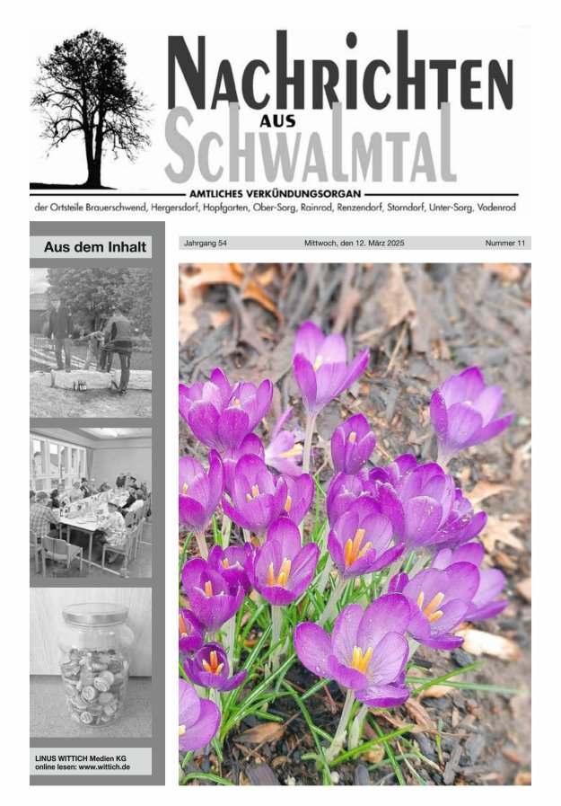 Nachrichten aus Schwalmtal Titelblatt 11/2025