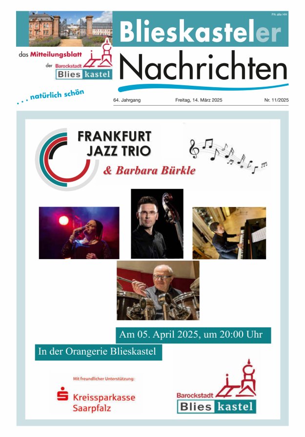 Blieskasteler Nachrichten  Titelblatt 11/2025