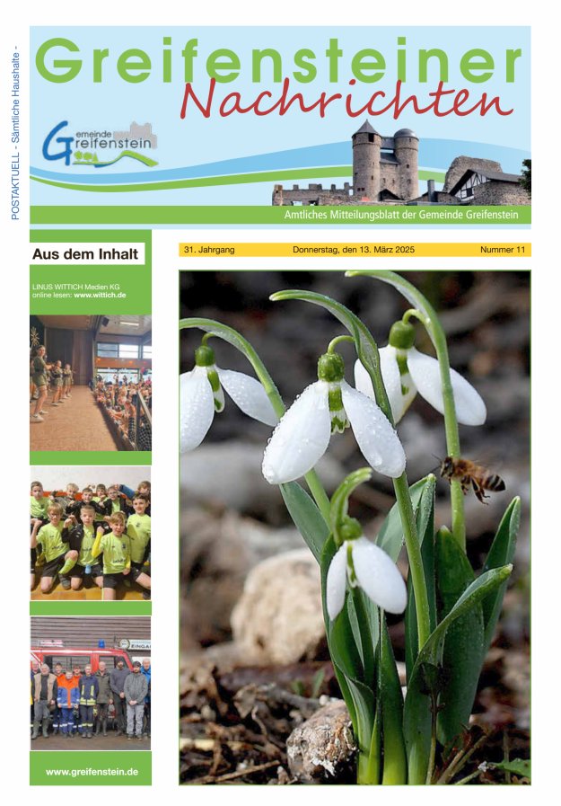 Mitteilungsblatt der Gemeinde Greifenstein Titelblatt 11/2025