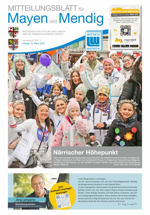 Mitteilungsblatt für Mayen und Mendig Titelblatt 11/2025