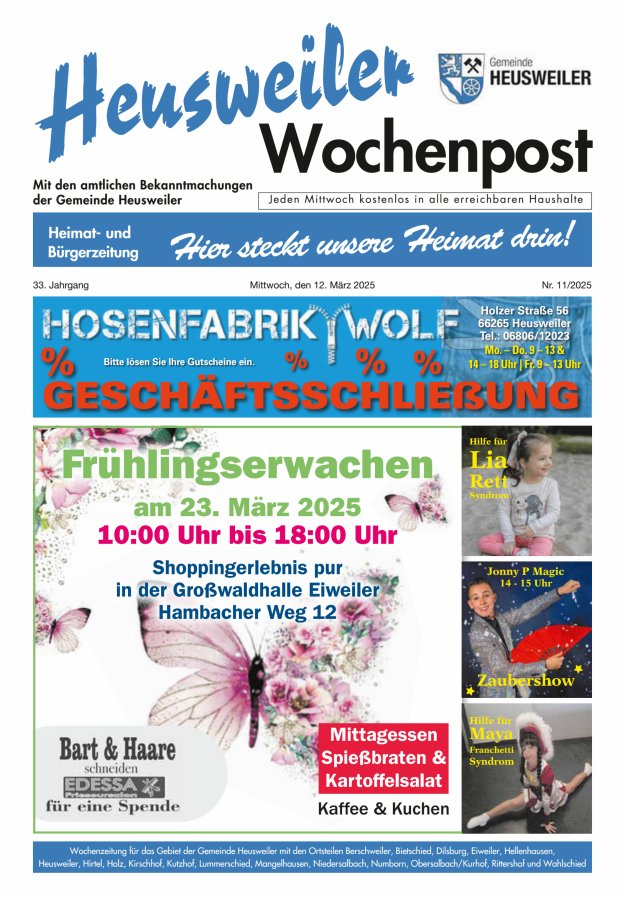 Heusweiler Wochenpost Titelblatt 11/2025