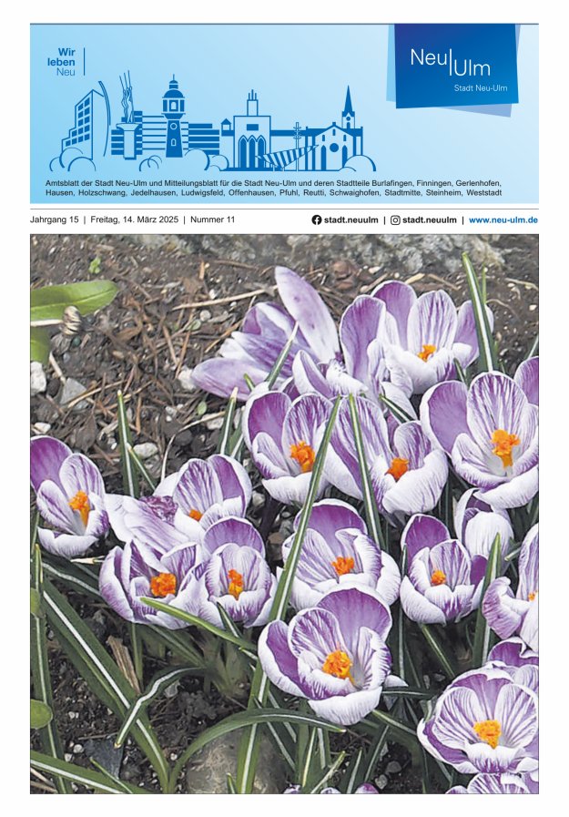 Amtsblatt der Stadt Neu-Ulm und Mitteilungsblatt für die Stadt Neu-Ulm Titelblatt 11/2025
