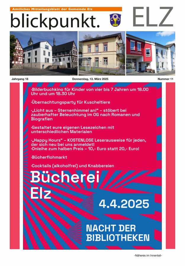Blickpunkt Elz Titelblatt 11/2025