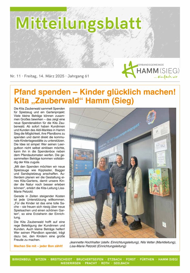 Mitteilungsblatt Hamm (Sieg) Titelblatt 11/2025