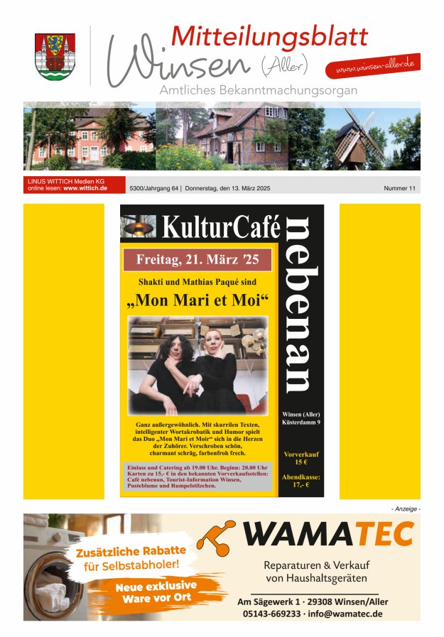Mitteilungsblatt der Gemeinde Winsen Titelblatt 11/2025