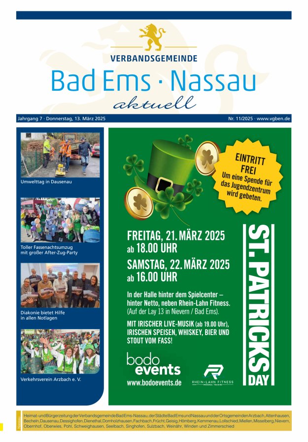 Bad Ems-Nassau aktuell Ausgabe Nassau Titelblatt 11/2025