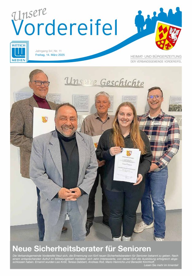 Mitteilungsblatt Vordereifel - Heimat- u Bürgerzeitung der VG Vordereifel Titelblatt 11/2025