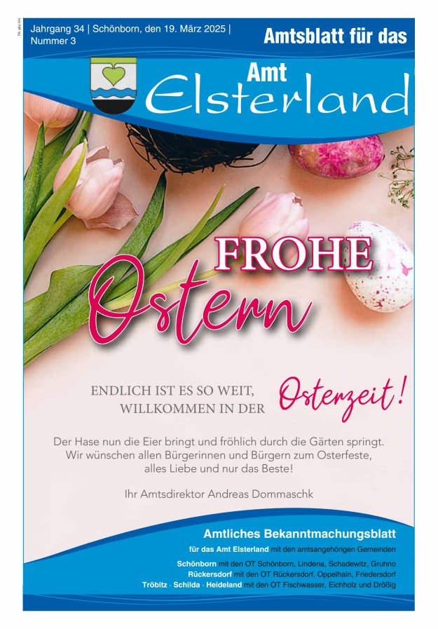 Amtsblatt für das Amt Elsterland Titelblatt 03/2025