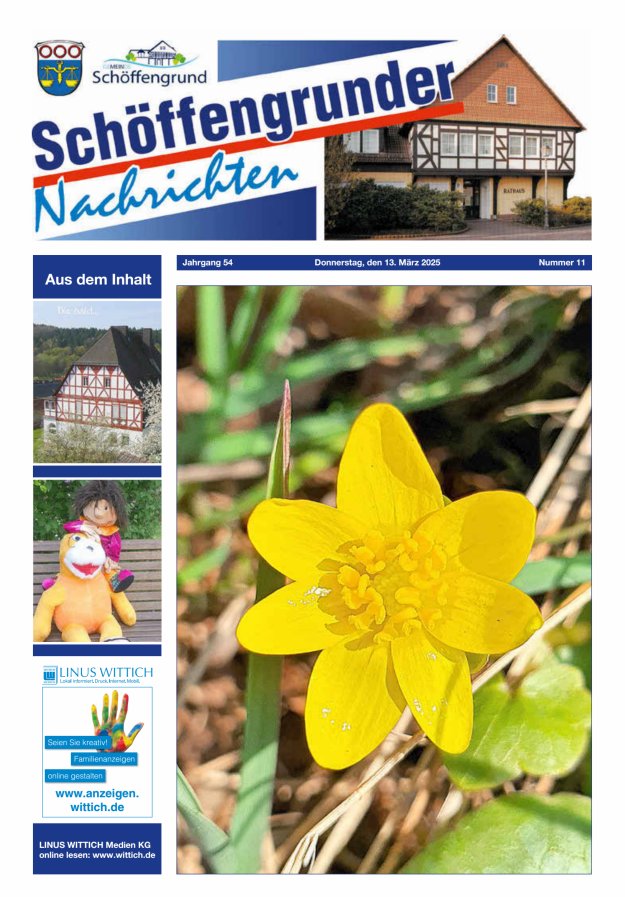 Schöffengrunder Nachrichten Titelblatt 11/2025