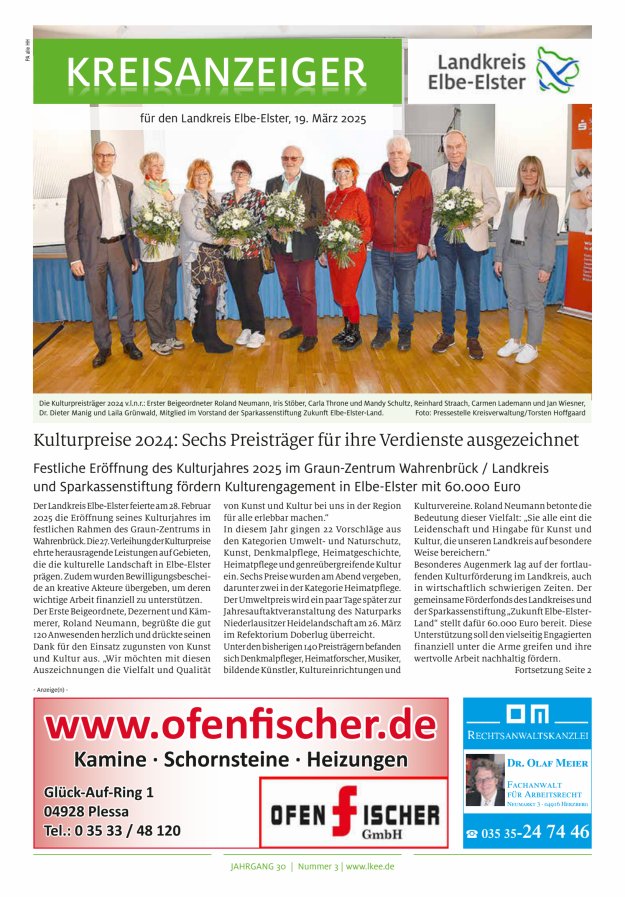 Kreisanzeiger für den Landkreis Elbe-Elster Titelblatt 03/2025