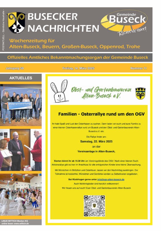 Busecker Nachrichten Titelblatt 11/2025