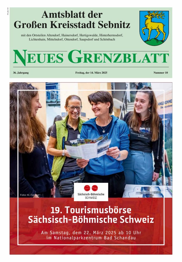 Amtsblatt der Großen Kreisstadt Sebnitz mit den Ortsteilen Titelblatt 10/2025