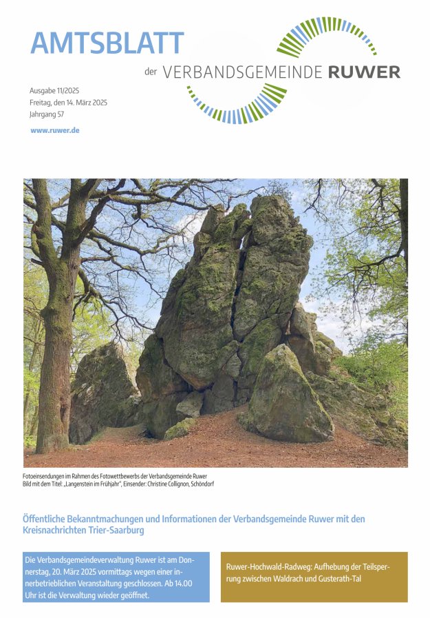 Amtsblatt VG Ruwer Titelblatt 11/2025