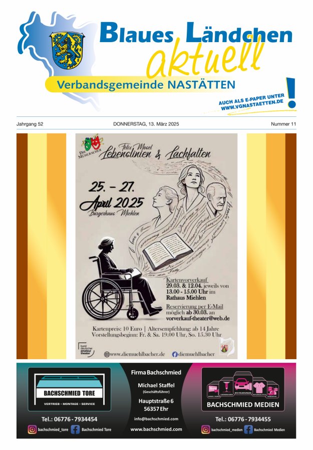 Blaues Ländchen aktuell - Heimat- u Bürgerzeitung VG Nastätten Titelblatt 11/2025