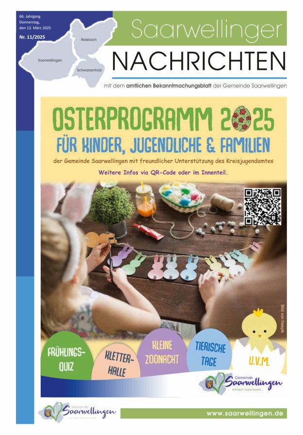 Saarwellinger Nachrichten Titelblatt 11/2025