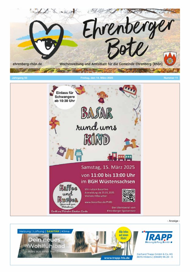 Ehrenberger Bote Titelblatt 11/2025