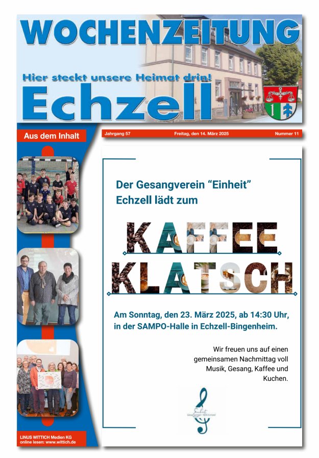 Wochenzeitung für die Gemeinde Echzell Titelblatt 11/2025
