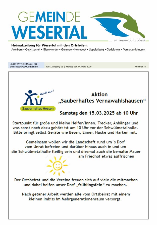 Wesertal Titelblatt 11/2025