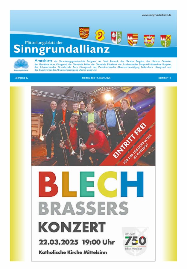 Mitteilungsblatt der Sinngrundallianz Titelblatt 11/2025