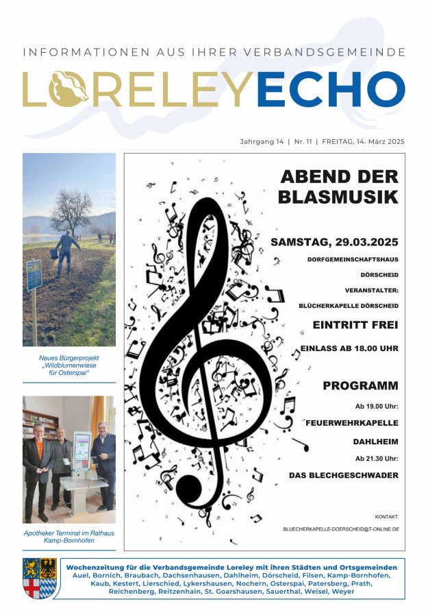Loreley-Echo - Mitteilungsblatt der Verbandsgemeinde Loreley Titelblatt 11/2025