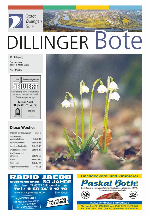 Dillinger Bote Titelblatt 11/2025