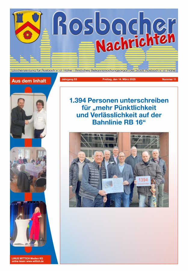 Rosbacher Nachrichten Titelblatt 11/2025