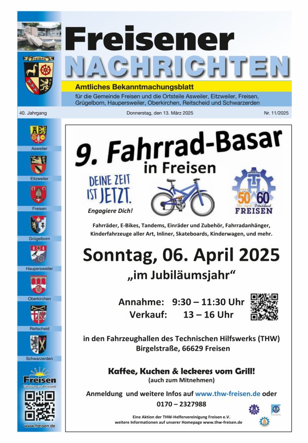 Freisener Nachrichten Titelblatt 11/2025