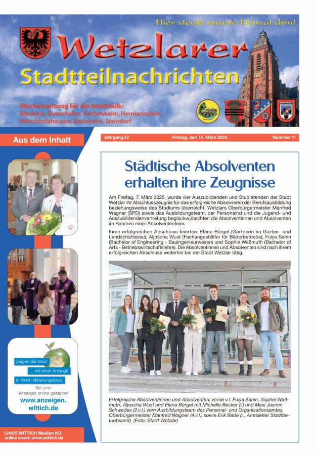Wetzlarer Stadtteilnachrichten Titelblatt 11/2025