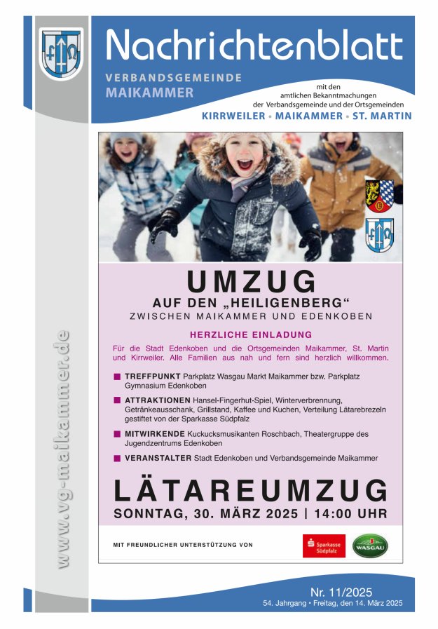 Nachrichtenblatt VG Maikammer Titelblatt 11/2025