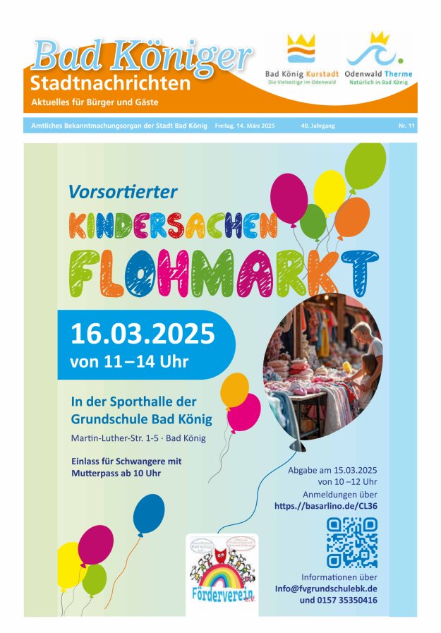 Bad Königer Stadtnachrichten und Badeblatt Titelblatt 11/2025