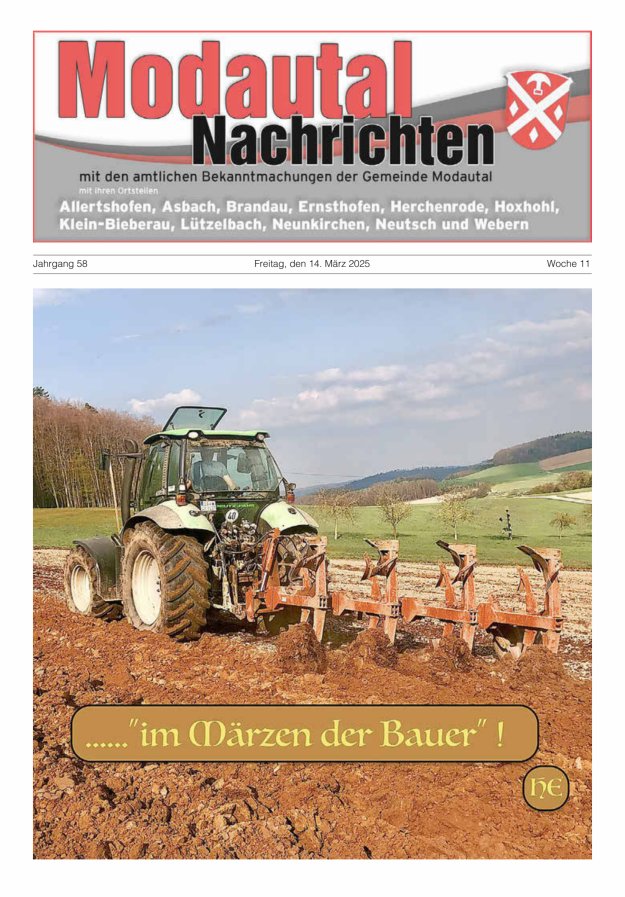 Modautal-Nachrichten Titelblatt 11/2025