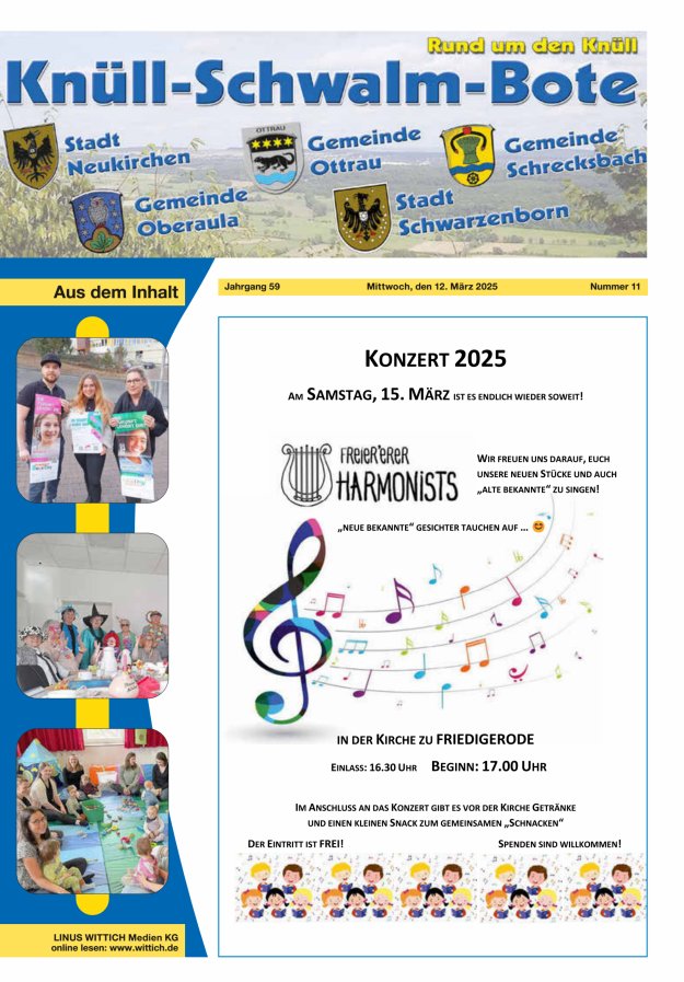 Knüll-Schwalm-Bote Titelblatt 11/2025