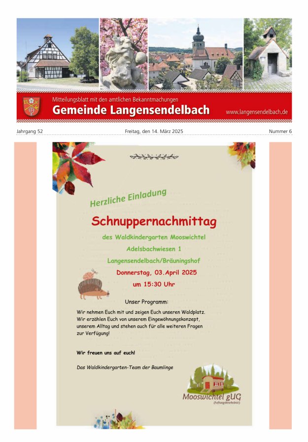 Mitteilungsblatt - Gemeinde Langensendelbach Titelblatt 06/2025