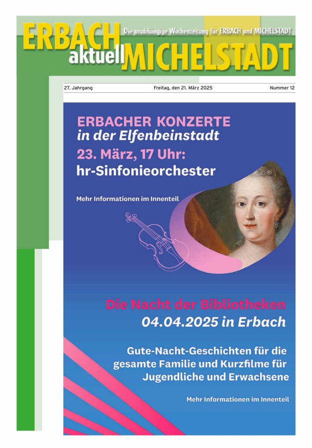 Erbach-Michelstadt aktuell Titelblatt 12/2025