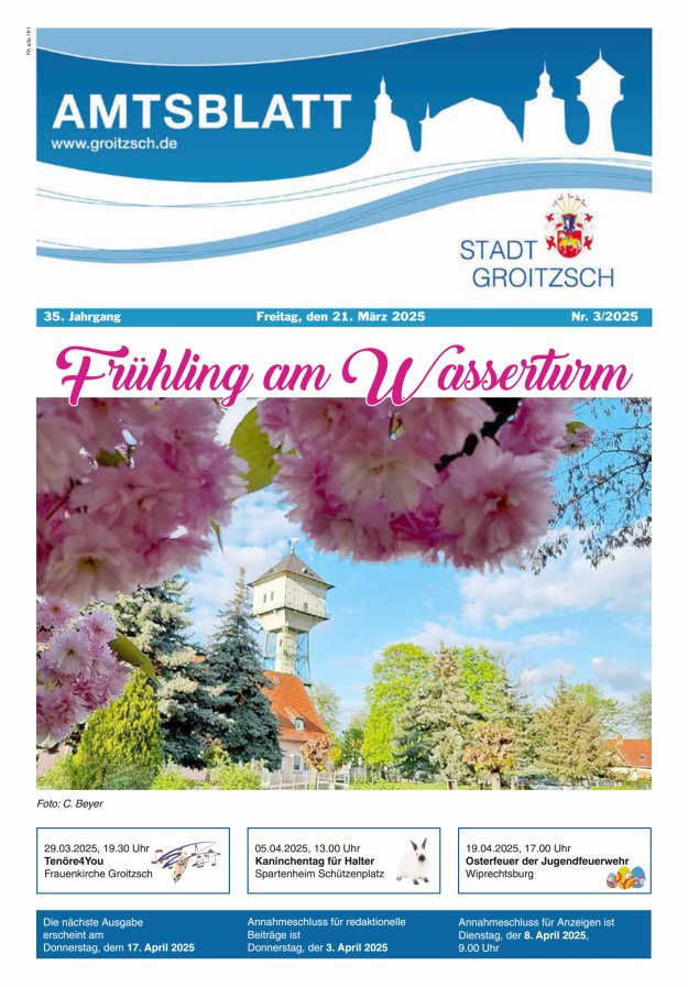 Amtsblatt Stadt Groitzsch Titelblatt 03/2025