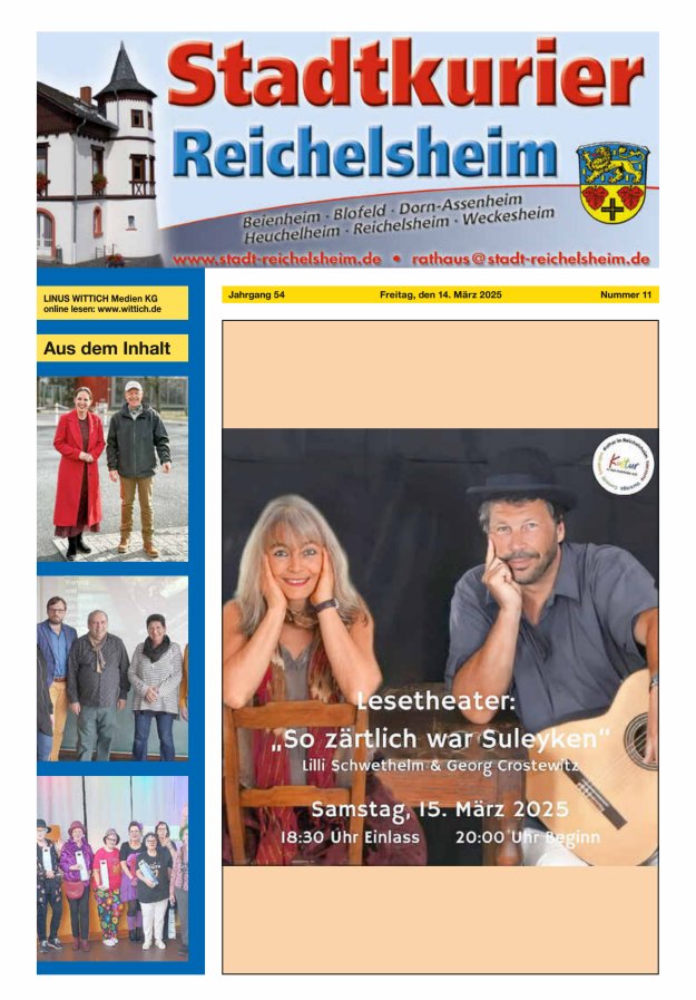 Stadtkurier Reichelsheim Titelblatt 11/2025