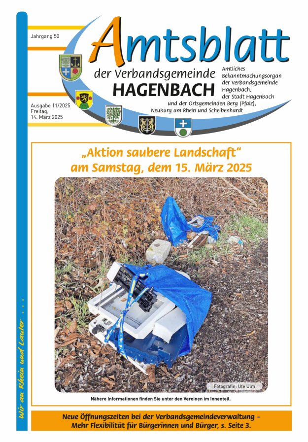 Amtsblatt der VG Hagenbach Titelblatt 11/2025